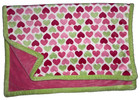 Baby Starters Pink Green Heart Blanket Plush Htf White Lovey Security Soft