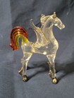 Vntg Hand Blown Glass Pegasus Hores Figurine 3 1 2  Ht   3  Unbranded 
