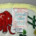 Vintage Rosebud Marcus Bros Baby Blanket Safari Animal Quilted Yellow Trim 34x44