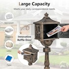 Cast Iron Mailbox Vintage Locking Postal Box Heavy Duty Rustproof Outdoor