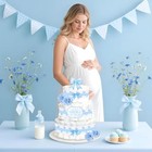Blue Bow Theme Diaper Cake Decorations For Baby Shower Party  Bowknot Blue-bow