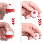 Snap On Fishing Floats  Round Bobbers  Hard Abs  Red White