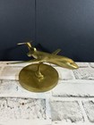 Vintage Solid Brass Airplane Desk Ornament Made In Korea