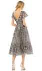 Mac Duggal Gunmetal Beaded Embroidered Floral Fit   Flare Dress Size 18  698