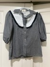 80s Jeri Bee Rockabilly Square Danceblack White Gingham Blouse Medium