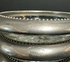Vintage Set Of 4 Mid-century Wes Blackinton Silverplate Glass Drink Coasters