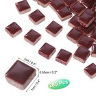 205pcs Square Ceramic Mosaic Tiles  Bulk Stained Mosaic Tiles  200g  Deep Red 