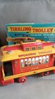 Vintage 1965 Japan Modern Toys Tin Tinkling Trolly Battery Op Mint In Orig  Box