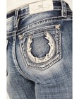 Miss Me Women s Medium Wash Mid Rise Horseshoe Bootcut Stretch Denim Jeans -