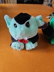 Lot Of 3 Vtg Puffkins Plush Halloween Witch  Vampire  Pumpkin W tags Swibco