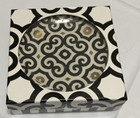 Geometric 6  Dessert Plates Set Of 4 Embellished With 14k Gold Party Dish Nib