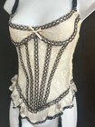 Vtg Glydons Lace Corset  Bustier Garder Sexy Pinup Lingerie Ivory Sz 34 Usa Demi