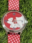 New Coca Cola Red Polar Bear Accutime Watch Ladies Coke Collectible White Dots