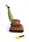 Porcelain Hinged Trinket Box Vacuum Cleaner And Broom - Rare 