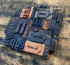 Letterpress Gothic Wood Printing Blocks Type Printer Letter Typography Antique  