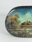 Vtg Fedoskino Russian Lacquer Miniature Church Scene Painting Trinket Box Signed