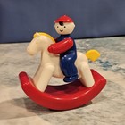 Vintage Ambi Toys Rocking Horse Jockey   Rattle Ball Baby Toy Lot