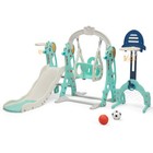 6 In 1 Toddler Slide Swing Playset Freestand Indoor Outdoor Playground For Kids