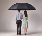 12-rib Windproof Umbrella Waterproof Canopy For 2 People Heavy Rain