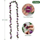 9pcs X 8 2 Ft Artificial Flower Garland Fake Purple Roses Vines For Room Party
