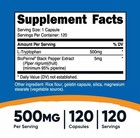 Nutricost L-tryptophan 500mg  120 Capsules - Gluten Free  Non-gmo