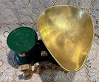 English Victor Kitchen Scales Green 7 Brass Bell Weights