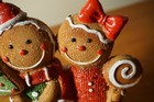 Gingerbread Man Couple Figurine Tree Cookie Lollipop Christmas Kitchen Decor