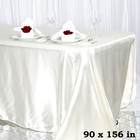 Ivory 90x156  Rectangle Satin Tablecloth Wedding Party Home Banquet Linens Home