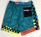 Agua Bendita Men s 38 Joe Swim Trunks Colorful Retro Checkered New