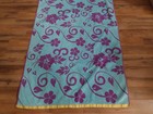 Beach Bath Towel Large Cotton Hibuscus Flowers Cotton Blue Purple 34x64