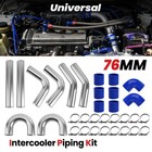 3  Inch Universal Turbo Intercooler Piping Kit W u Pipe Silicone Hose Clamps