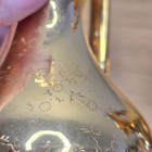 Vintage Gold Painted Ceramic Pitcher Set Of Two Mid Century Modern Embossed