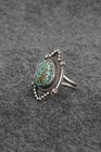 Turquoise   Sterling Silver Ring - Leslie Nez - Size 7