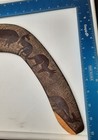 Vintage Australian Aboriginal Hunting Boomerang Carved Animals Mulga Wood 18 