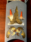 Vintage Christmas Sled Hand Painted Gnome Wooden Unique   Santa Claus