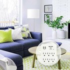 Bestten Wall-mount Power Outlet 6 Ac Socket Surge Protector With 2 Usb Charging 
