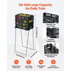 Uimoso Tennis Ball Hopper With Wheels  Holds 80 Balls For Tennis Or Pickleball