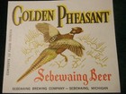 Sebewaing Brewing Co Mi Golden Pheasant Beer Bottle Label   Neck Label  original