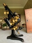 Antique Henry Crouch  branch Of S  Maw   Sons  Brass Microscope - C1910  Cased