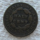 1825 1 2c Classic Head Copper Half Cent Rare Key Date Type Coin Fine Corrosion