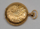 14k Solid Gold Waltham Pocket Watch Very Ornate Hunter s Case And Movement Works