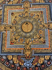 Tibetan Buddhist Thangka Mandala Painting Hand Painted Gold Leaf On Cloth Frame