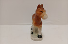 Vtg Japan Porcelain Horse Foal Figurine Brown Standing Gloss Mcm Pony Colt 1960s