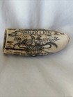 Resin Reproduction Of Sperm Whale Tooth Scrimshaw The Ship    lion   