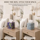 Floral Print Cotton Fabric Tissue Box Cover  Blue