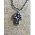 Silver 4 Way Cross Catholic Medal On Chain