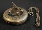 Antique Brass Pocket Sundial Compass F l  West London Replica Vintage Gift Case