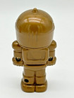 Vintage 1970s Robot Space Top Figure Spinning Top Toy Gold Nib