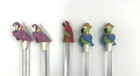 Set Of 5 Parrot Flamingo Bird Cocktail Drink Stir Swizzle Sticks Plastic