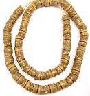 Ghana Handmade Golden Brown Multi Recycled Glass African Trade Beads  7722 